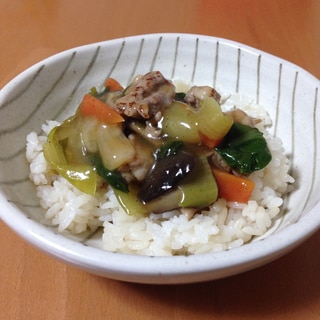 豚肉とちんげん菜の中華丼♪